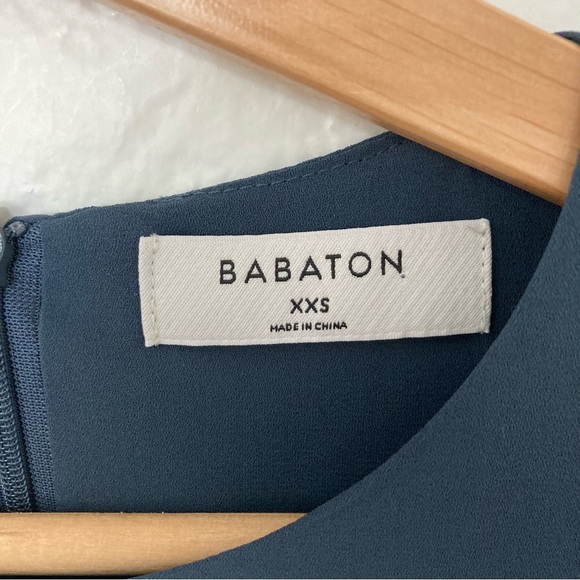 Babaton aritzia Blue Asymmetric Long Sleeve Slit Blouse, Size XXS - Picture 4 of 5